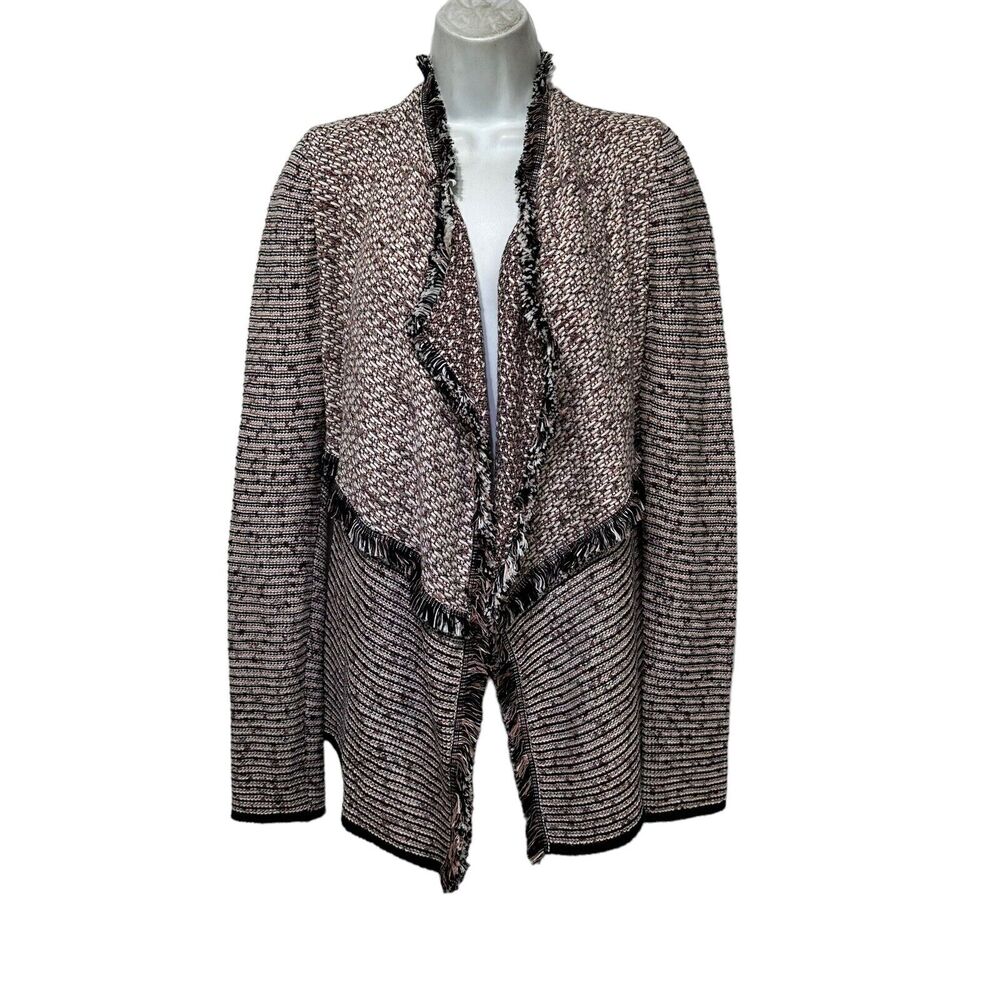 Womens White House Black Market Open Front Tweed Blazer Jacket XS